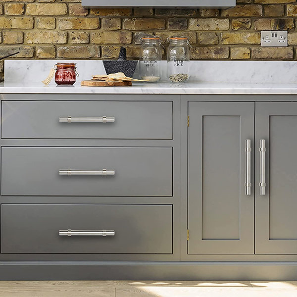 Minerva 3‘’ Satin Nickel Handles Pulls, Dresser Drawer Pulls Hole Centers 15